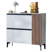 SCHUHSCHRANK  in 107/97/30 cm  - Weiss/Eichefarben, Design, Holz/Holzwerkstoff (107/97/30cm) - Moderano