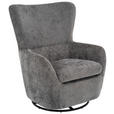 SESSEL in Chenille Anthrazit  - Anthrazit/Schwarz, Design, Textil/Metall (80/100/85cm) - Carryhome