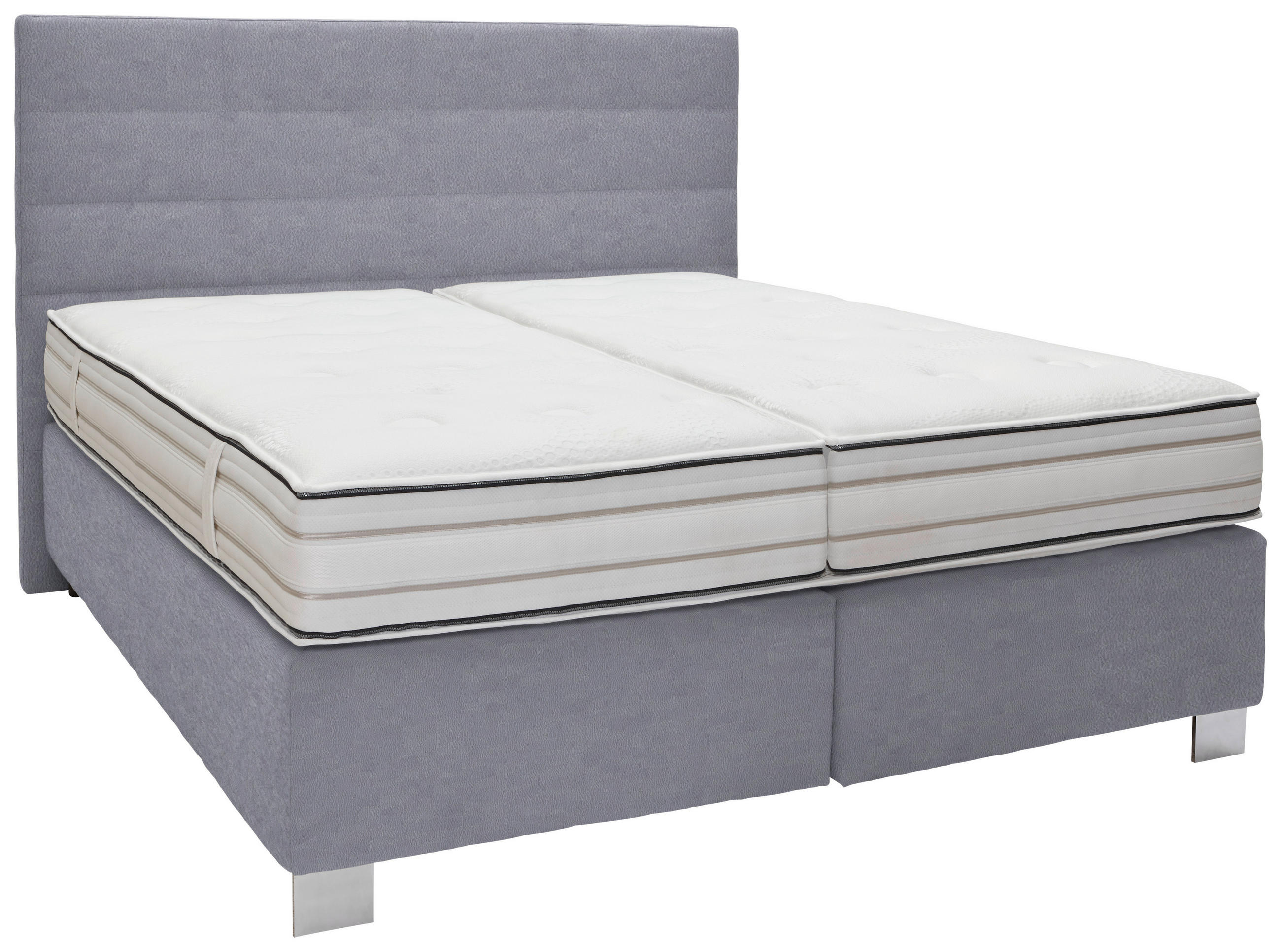 BOXSPRINGBETT 180/200 cm  in Grau  - Alufarben/Grau, KONVENTIONELL, Textil/Metall (180/200cm) - Dieter Knoll