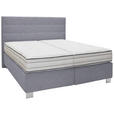 BOXSPRINGBETT 180/200 cm  in Grau  - Alufarben/Grau, KONVENTIONELL, Textil/Metall (180/200cm) - Dieter Knoll