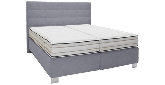 BOXSPRINGBETT 180/200 cm  in Grau  - Alufarben/Grau, KONVENTIONELL, Textil/Metall (180/200cm) - Dieter Knoll