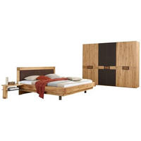 CHAMBRE À COUCHER in Eichefarben, Dunkelgrau  - Eichefarben/Dunkelgrau, Natur, Glas/Holz (180/200cm) - Valnatura