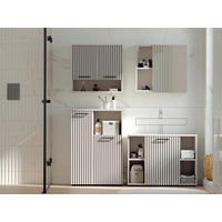 BADEZIMMER 4-teilig  in 155 cm  - Kaschmir/Schwarz, Trend, Glas/Holzwerkstoff (155cm) - Respekta