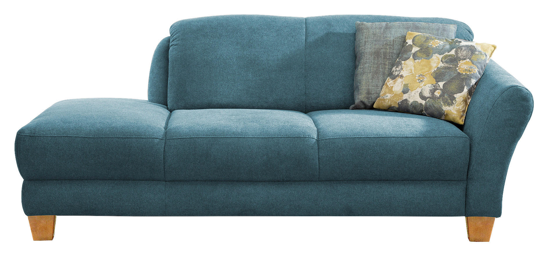 RÉCAMIERE in Flachgewebe Petrol  - Petrol/Naturfarben, Konventionell, Holz/Textil (194/84/91cm) - Sit & More
