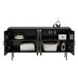 SIDEBOARD 160/80/40 cm  - Schwarz/Naturfarben, LIFESTYLE, Holzwerkstoff/Metall (160/80/40cm) - Ambia Home