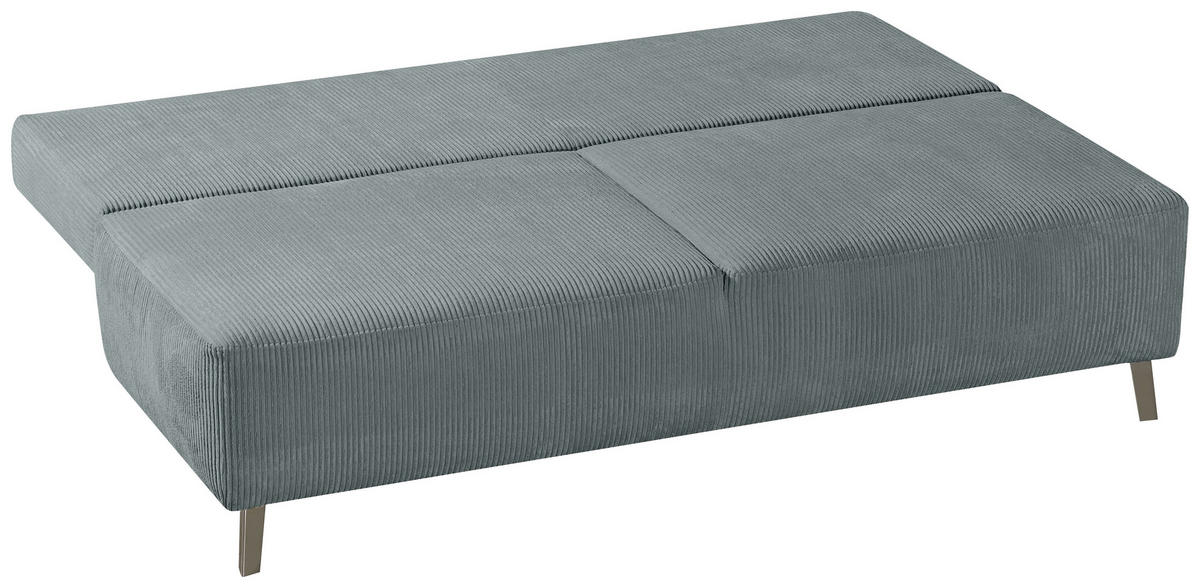 SCHLAFSOFA Cord Grau  - Chromfarben/Grau, Modern, Textil/Metall (197/92/88cm) - Novel