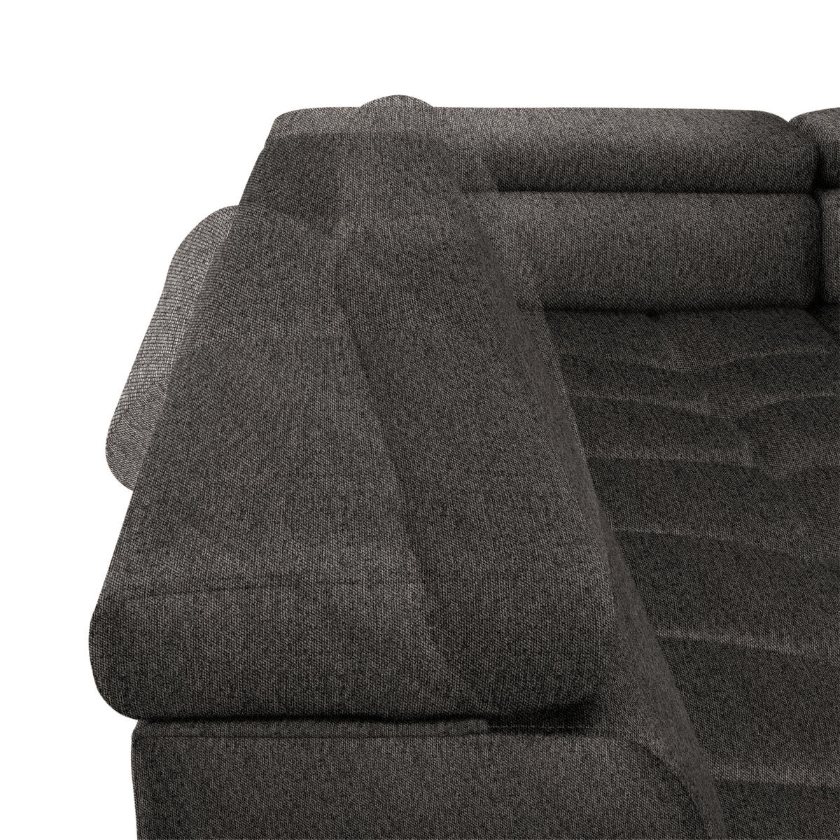 WOHNLANDSCHAFT in Webstoff Graubraun  - Graubraun/Schwarz, Design, Textil/Metall (216/385/177cm) - Welnova