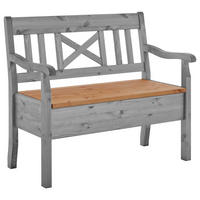 SITZBANK 105/93/58 cm Grau, Laugenfarbig Kiefer massiv  - Laugenfarbig/Grau, ROMANTIK / LANDHAUS, Holz (105/93/58cm) - Boxxx