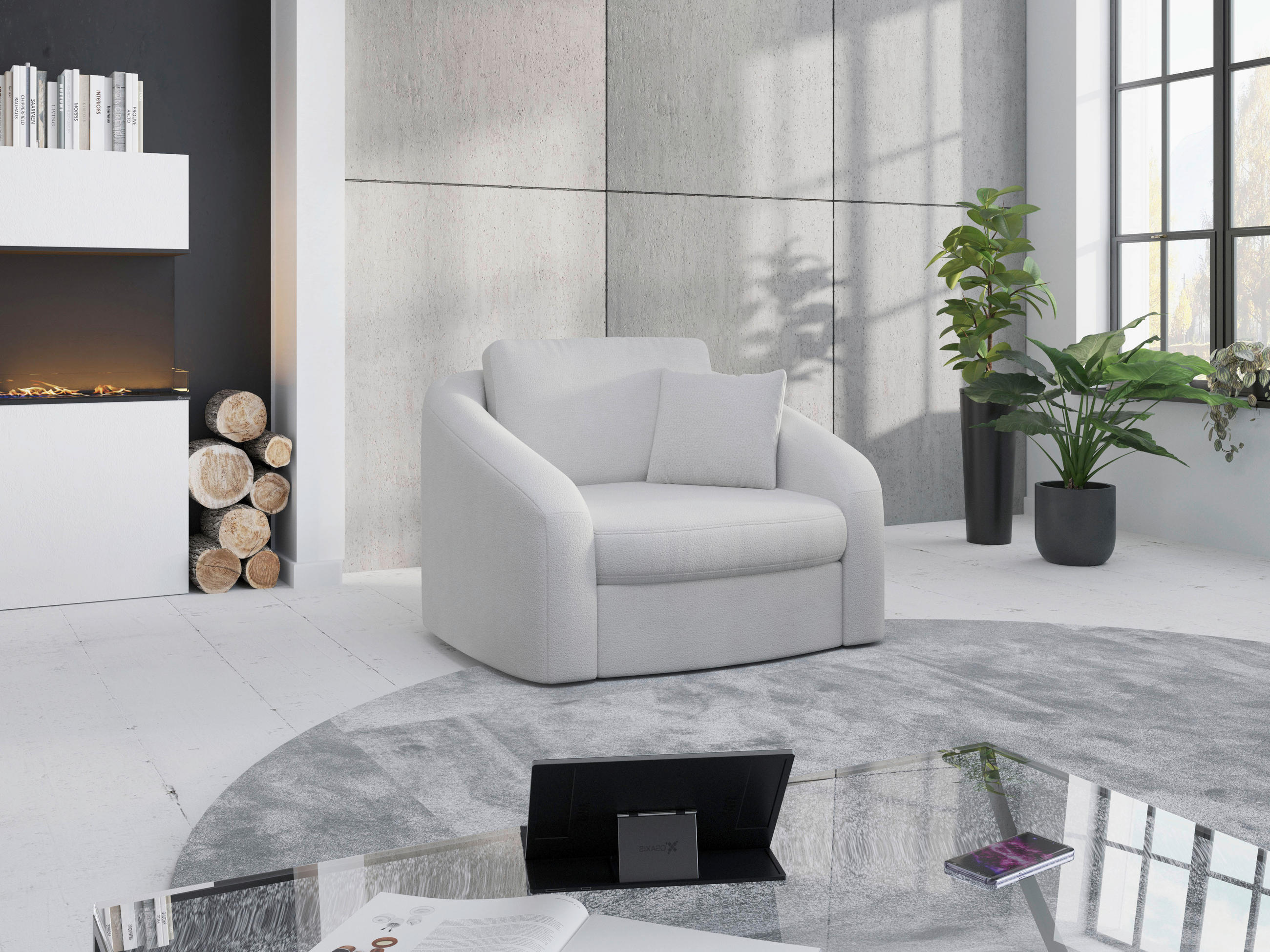SESSEL in Flachgewebe Silberfarben  - Silberfarben/Schwarz, Modern, Kunststoff/Textil (116/88/104cm) - Sit & More