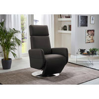 RELAXSESSEL KOBRA V Echtleder    - Chromfarben/Mokka, KONVENTIONELL, Leder/Metall (71/110/82cm) - Sit & More
