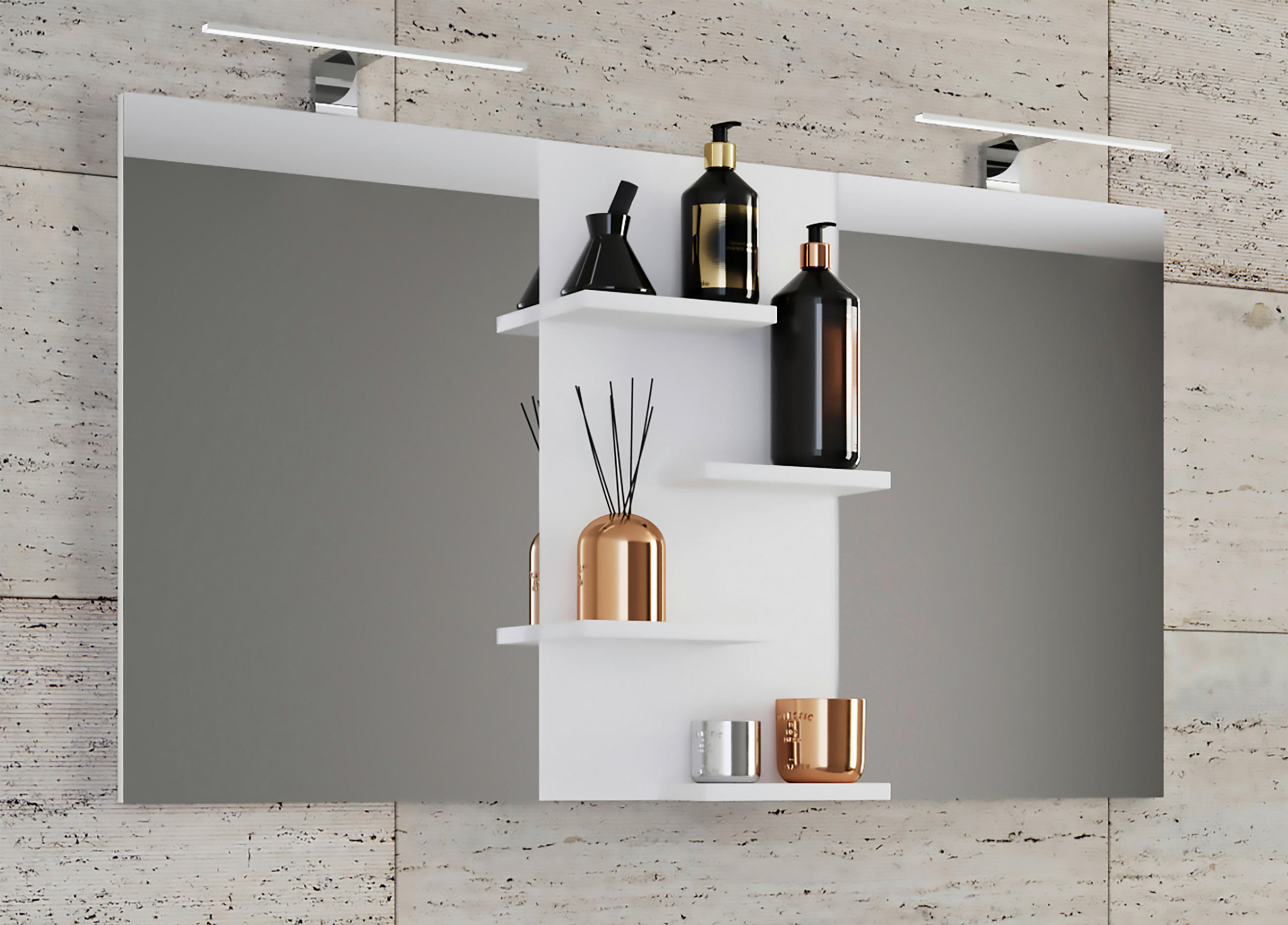 BADEZIMMERSPIEGEL 112/59/11,5 cm  - Weiss, Modern, Holzwerkstoff (112/59/11,5cm) - MID.YOU