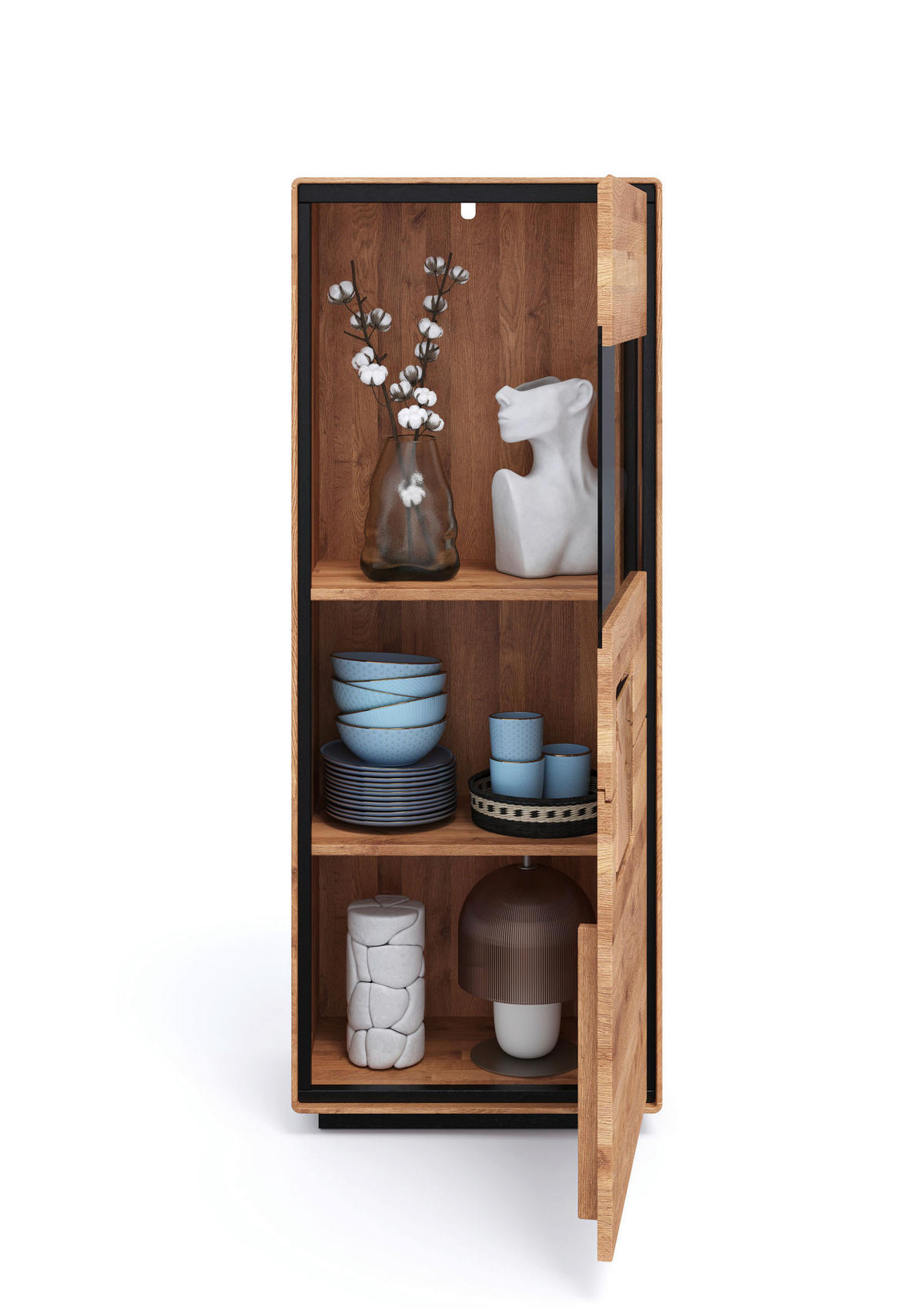 HIGHBOARD  60/152/40 cm  - Wildeiche/Schwarz, Basics, Holz (60/152/40cm) - Livetastic