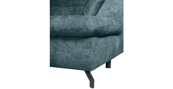 WOHNLANDSCHAFT in Struktur Blau  - Blau/Schwarz, KONVENTIONELL, Textil/Metall (188/357/253cm) - Carryhome