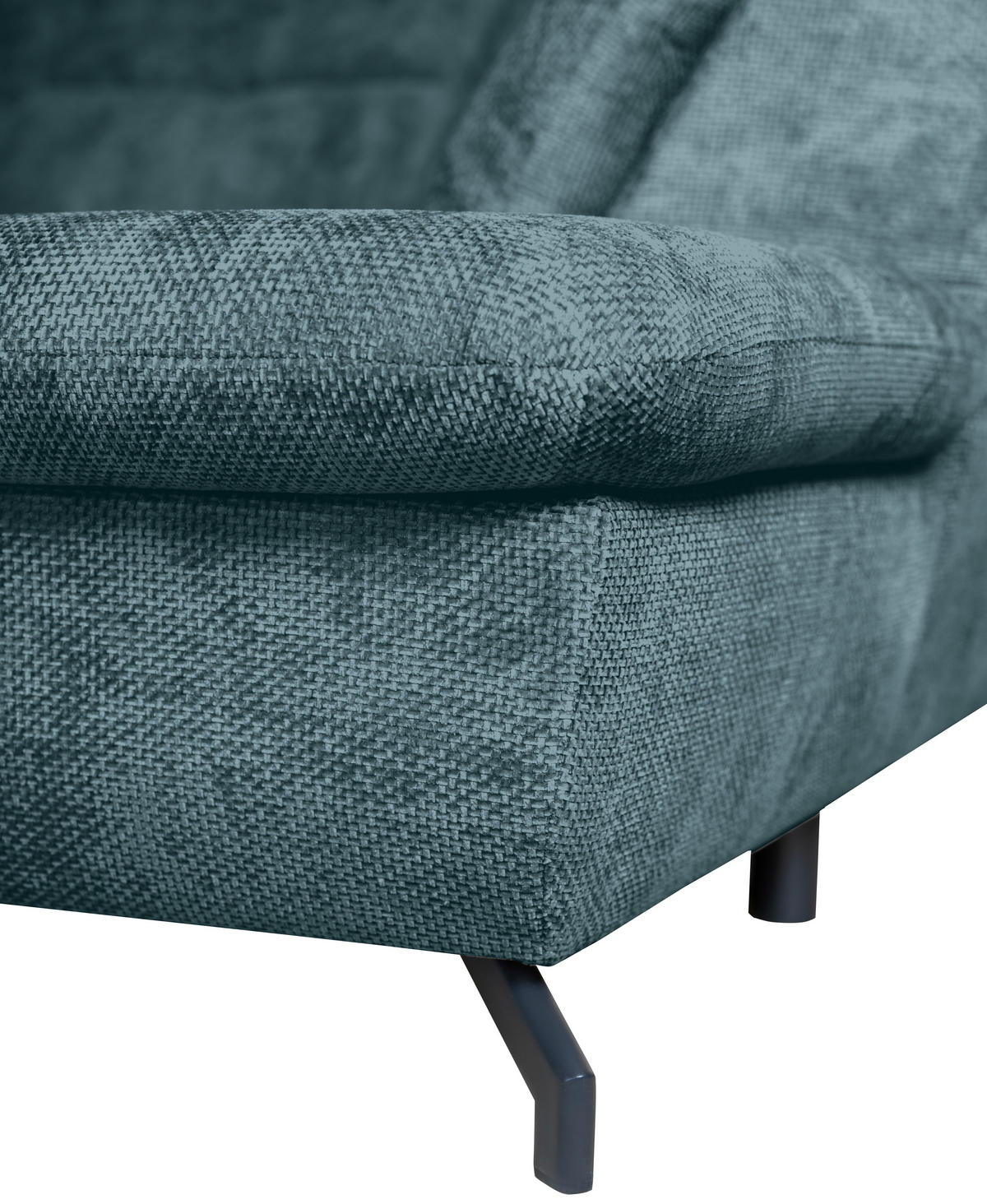 WOHNLANDSCHAFT Blau Struktur  - Blau/Schwarz, KONVENTIONELL, Textil/Metall (188/357/253cm) - Carryhome
