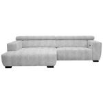 ECKSOFA in Webstoff Hellgrau  - Hellgrau/Schwarz, KONVENTIONELL, Textil/Metall (182/279cm) - Hom`in