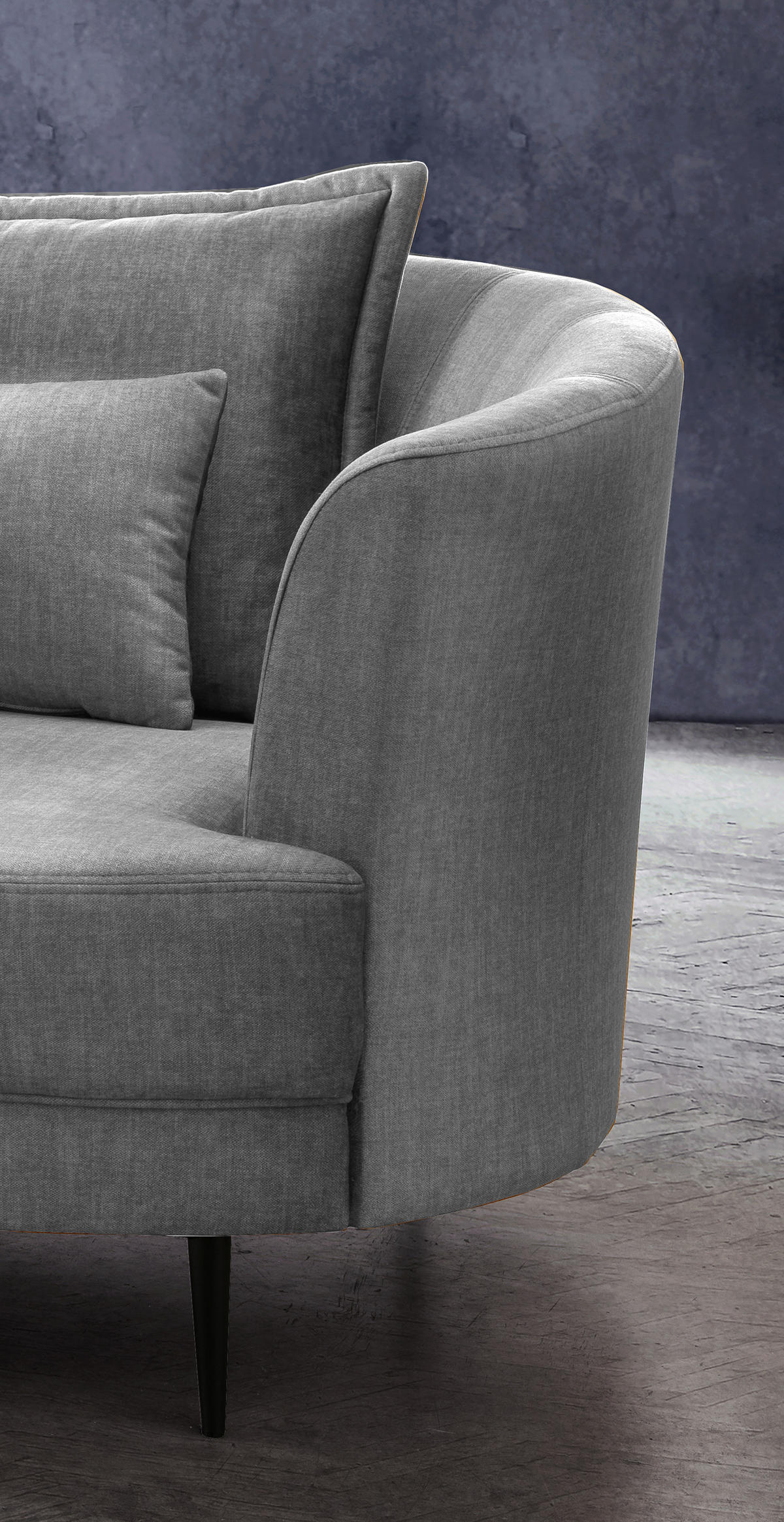 3-SITZER-SOFA in Velours Silberfarben  - Silberfarben/Schwarz, Modern, Textil/Metall (209/85/101cm) - Livetastic