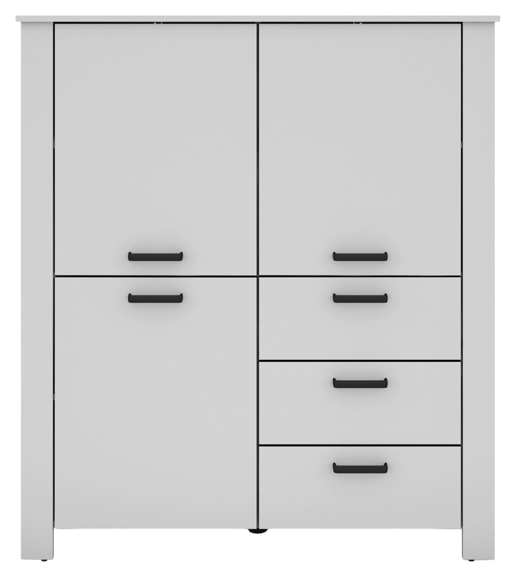 Mid.you Highboard Schwarz, Weiß 120x137x40 cm