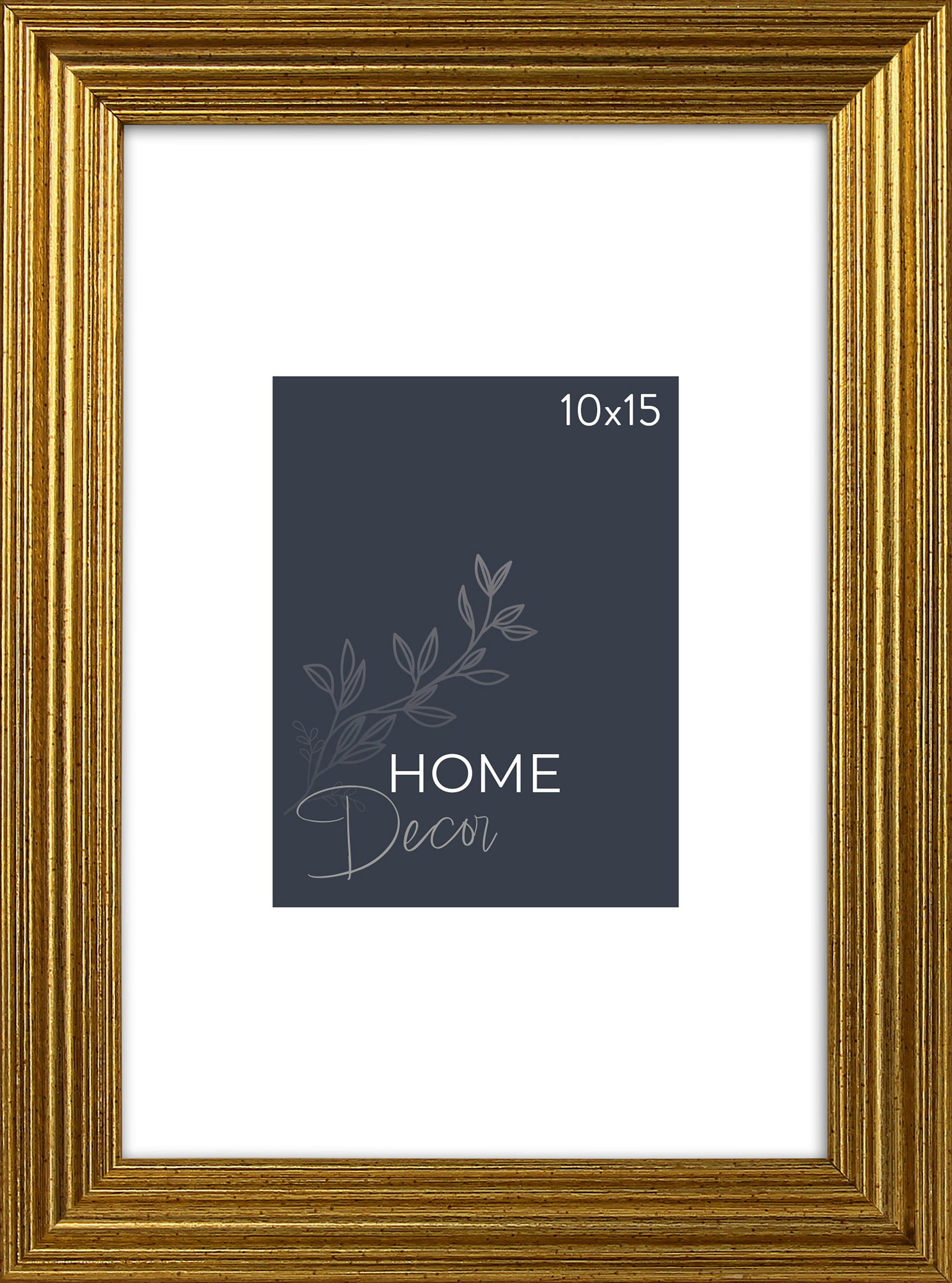 KÉPKERET  - aranyszínű, Basics, műanyag/üveg (12/17/1.2cm)