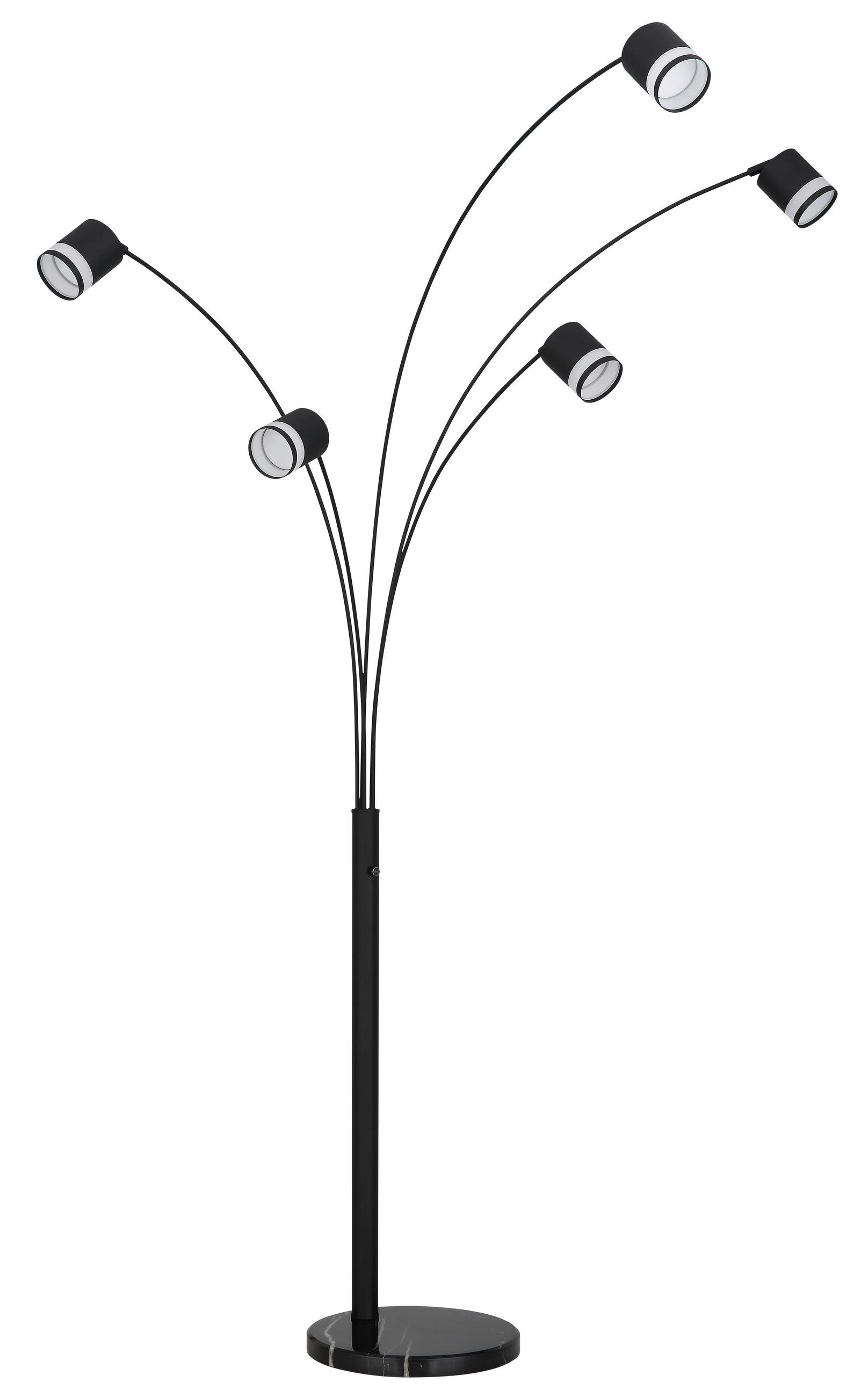 LED-STEHLEUCHTE LUCERO 110/70/195 cm   - Schwarz/Weiß, Design, Kunststoff/Metall (110/70/195cm) - Globo