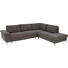 Ecksofa Chenille, Flachgewebe Rücken echt - Edelstahlfarben/Dunkelgrau, Design, Holz/Textil (287/233cm) - Dieter Knoll