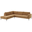 ECKSOFA Senfgelb Chenille  - Senfgelb/Schwarz, Design, Textil/Metall (254/303cm) - Dieter Knoll