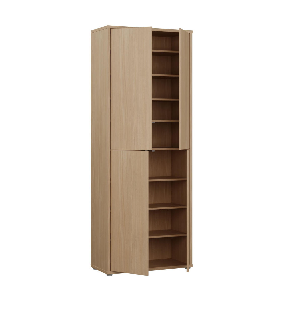 SCHUHSCHRANK Eichefarben  - Eichefarben/Grau, MODERN, Holzwerkstoff/Kunststoff (74,5/191.9/34,9cm) - Carryhome