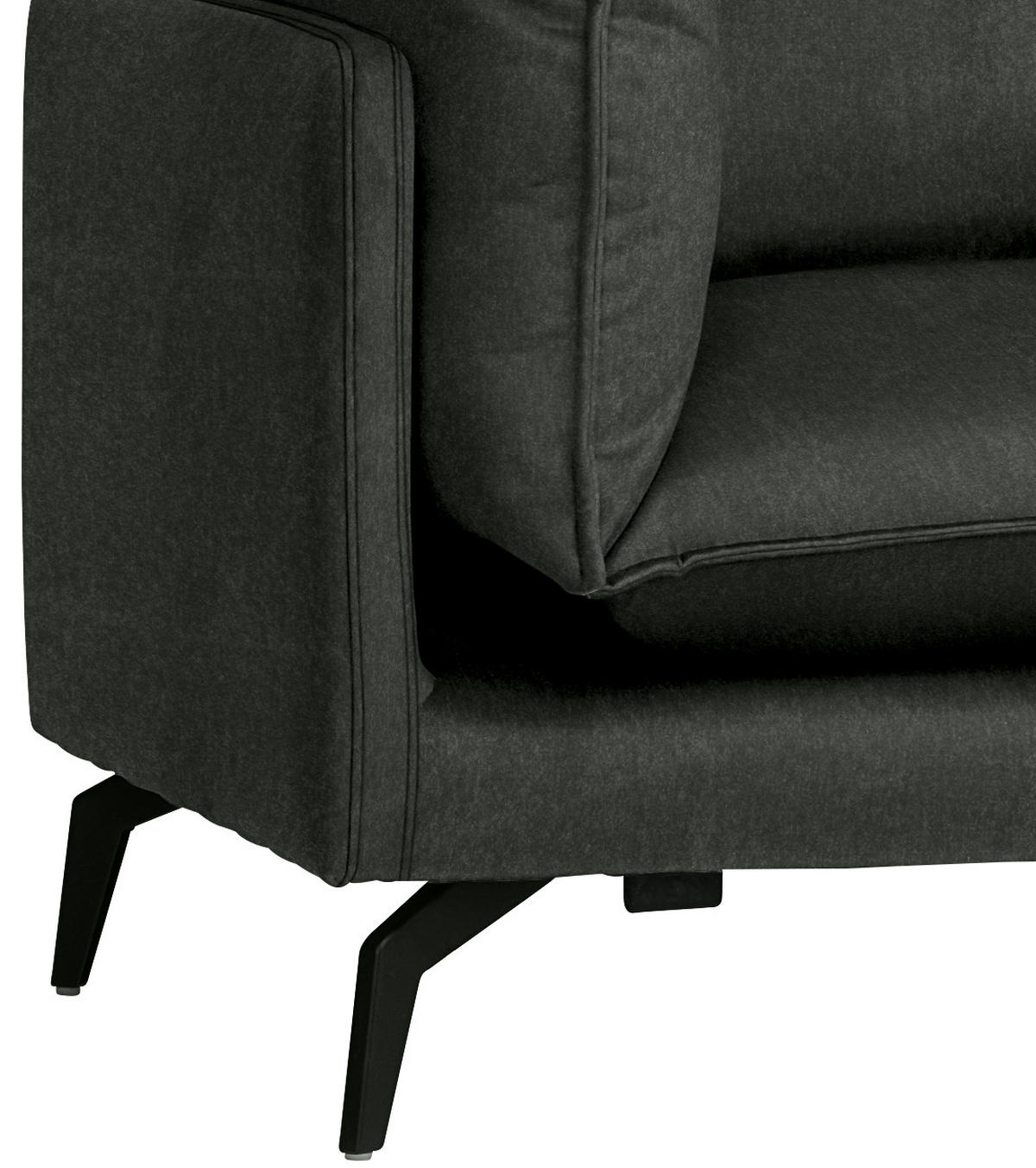 ECKSOFA in Samt Schwarz  241/200 cm  - Schwarz, Design, Textil/Metall (241/200cm) - Carryhome