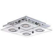 LED-DECKENLEUCHTE - Chromfarben, Design, Glas/Kunststoff (29/29/7cm) - Novel