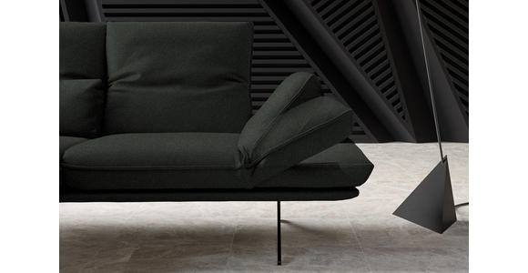 ECKSOFA in Echtleder Dunkelgrün  - Dunkelgrün/Gelb, Design, Leder/Metall (130/210cm) - Dieter Knoll