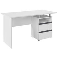 Masă De Birou Pentru Tineret, 140/66/75 cm, material pe bază de lemn - alb/gri, Trend, material pe bază de lemn (140/66/75cm) - Xora