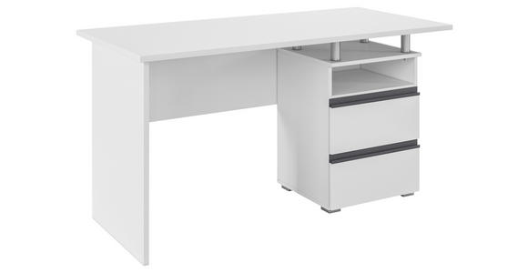 JUGENDSCHREIBTISCH 140/66/75 cm  - Weiß/Grau, Trend, Holzwerkstoff (140/66/75cm) - Xora
