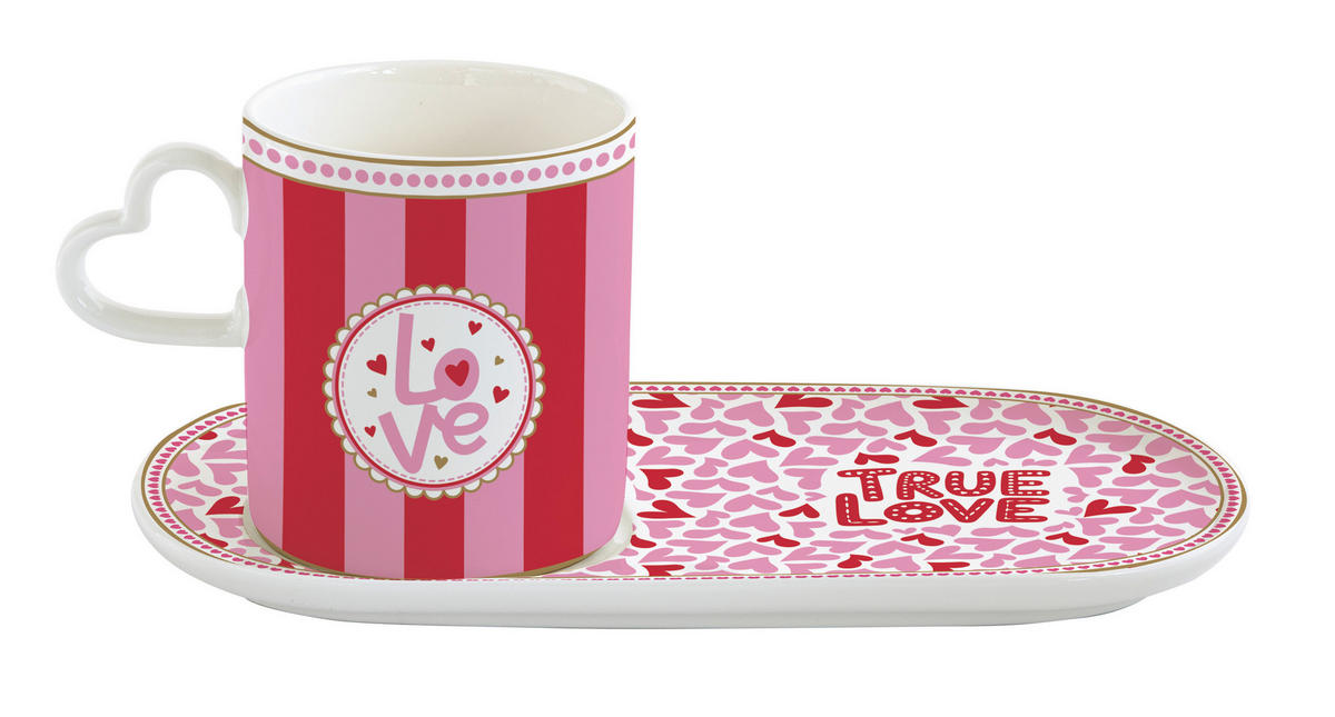 POHÁR  - pink/világos rózsaszín, Basics, kerámia (0.32l)