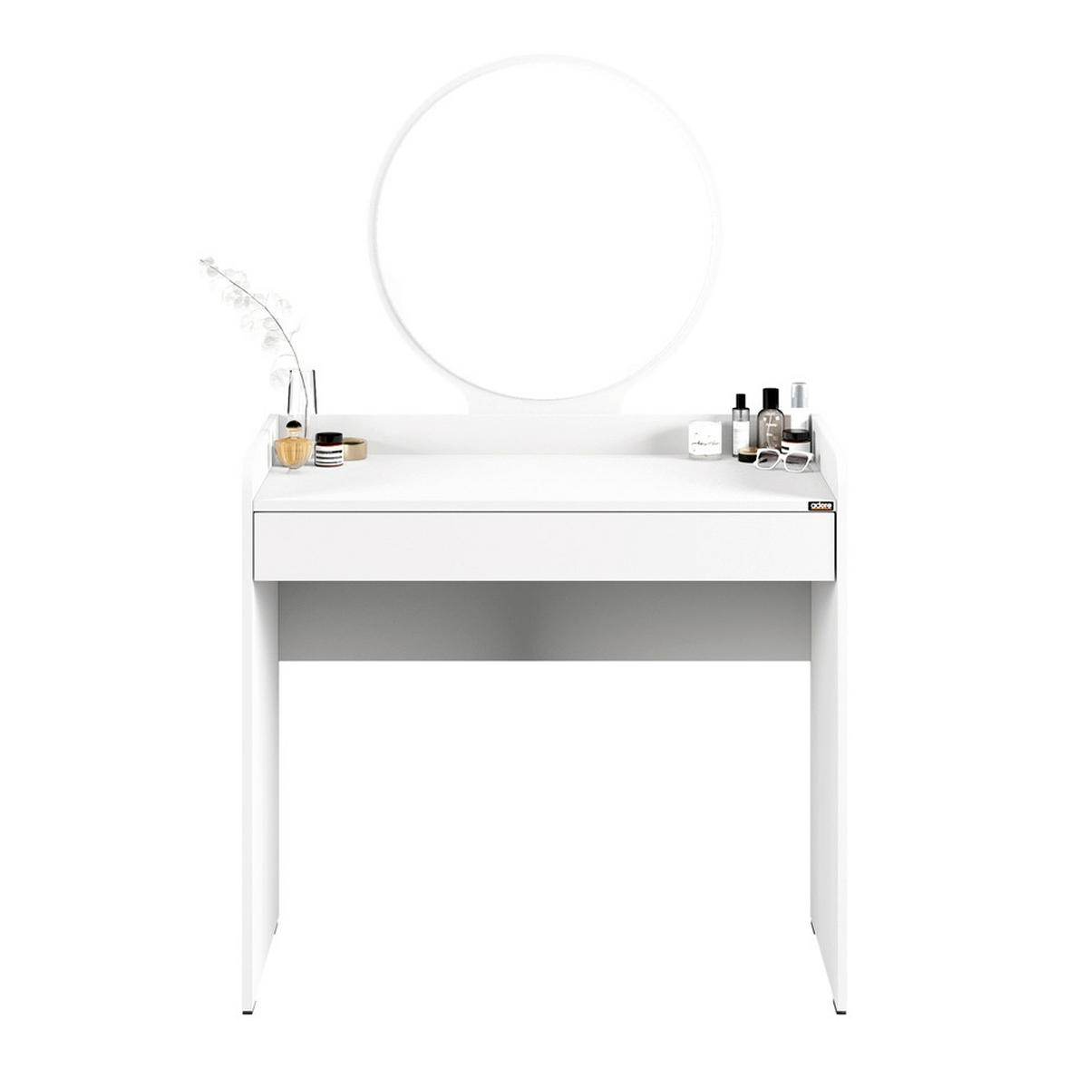 SCHMINKTISCH Weiß  - Weiß, Design, Glas/Holzwerkstoff (90/47/142cm) - Carryhome