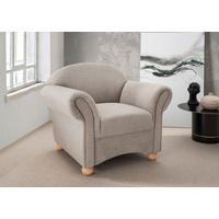 SESSEL in Mikrofaser Taupe  - Taupe/Wildeiche, Konventionell, Holz/Textil (90/84/80cm) - Livetastic