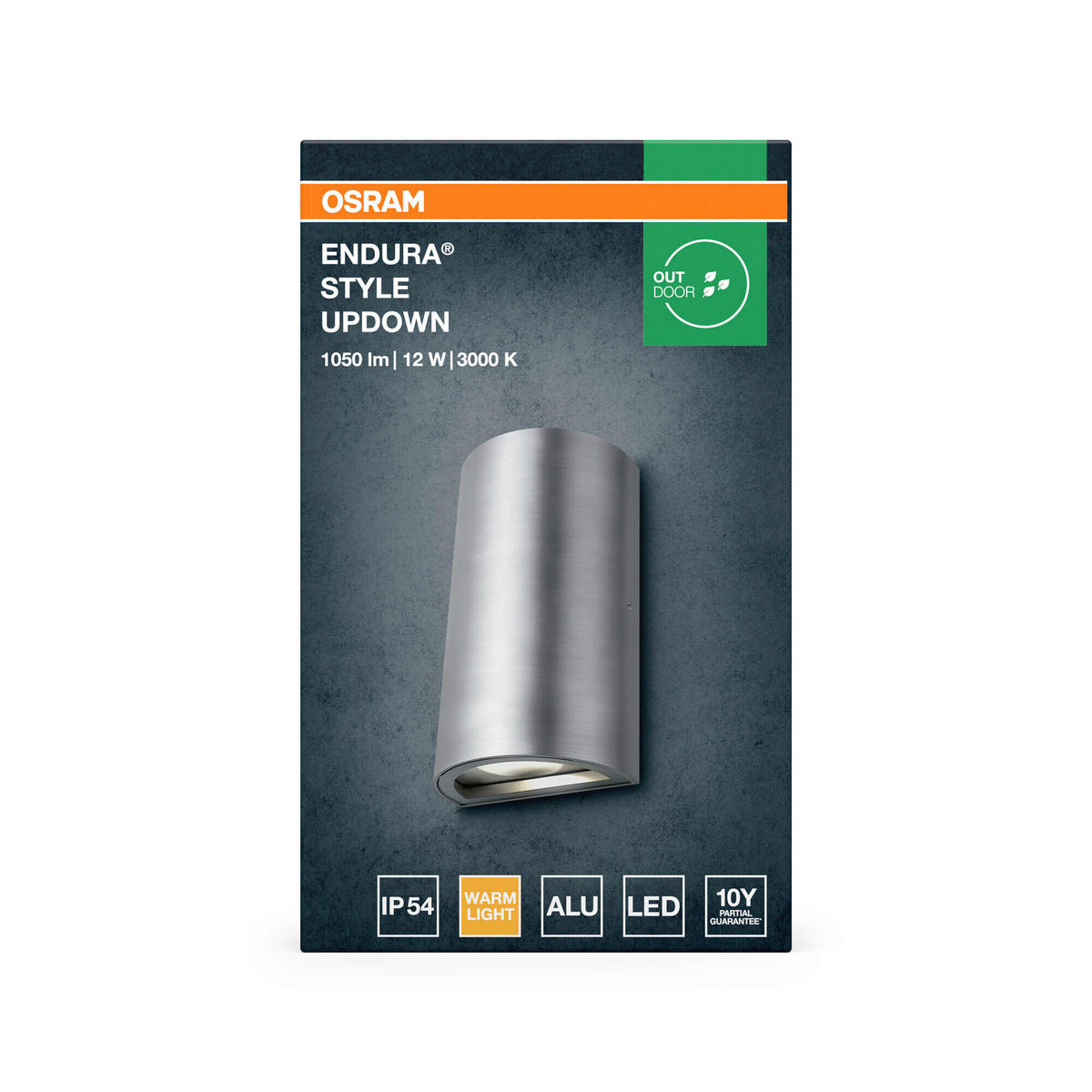 LED-AUßENLEUCHTE 5,5/9/16 cm   - Alufarben, Basics, Glas/Metall (5,5/9/16cm) - Osram