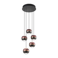 LED-HÄNGELEUCHTE Easy 31/150 cm   - Schwarz/Kupferfarben, Design, Glas/Kunststoff (31/150cm) - Dieter Knoll