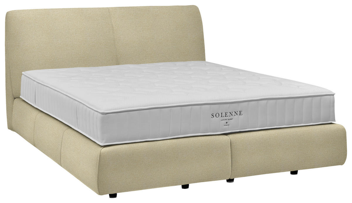 BOXSPRINGBETT 200/200 cm  Creme  - Creme/Schwarz, Design, Kunststoff/Textil (200/200cm) - Johann Jakob