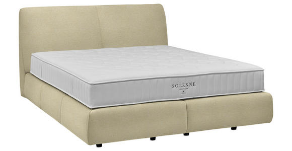 BOXSPRINGBETT 200/200 cm  in Creme  - Creme/Schwarz, Design, Kunststoff/Textil (200/200cm) - Johann Jakob