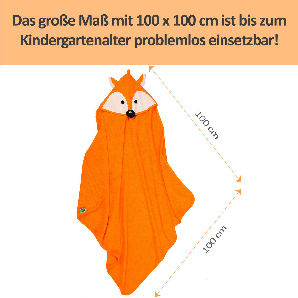 KAPUZENBADETUCH 100/100 cm    - Naturfarben, Basics, Textil (100/100cm)