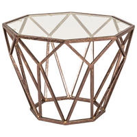 ODKLÁDACÍ STOLEK, bronzová - bronzová, Design, kov/sklo (55/55/38cm) - Ambia Home