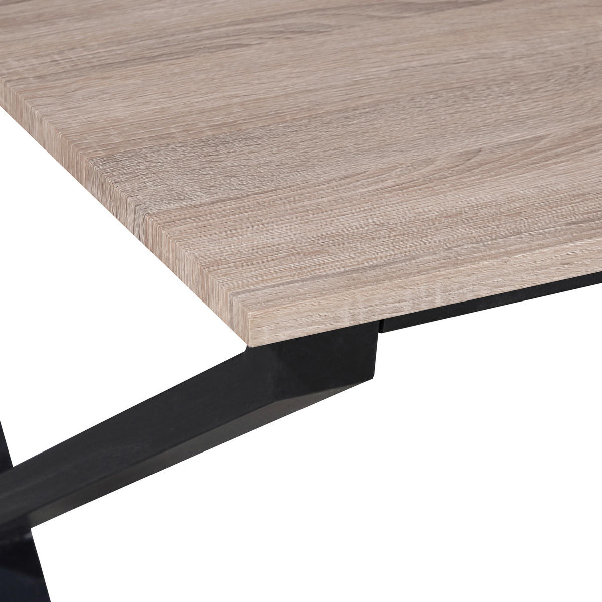 ESSTISCH 120/80/76 cm Nachbildung  Metall, Holzwerkstoff gastro- und objekttauglich rechteckig Eichefarben  - Eichefarben/Schwarz, MODERN, Holzwerkstoff/Metall (120/80/76cm) - MID.YOU