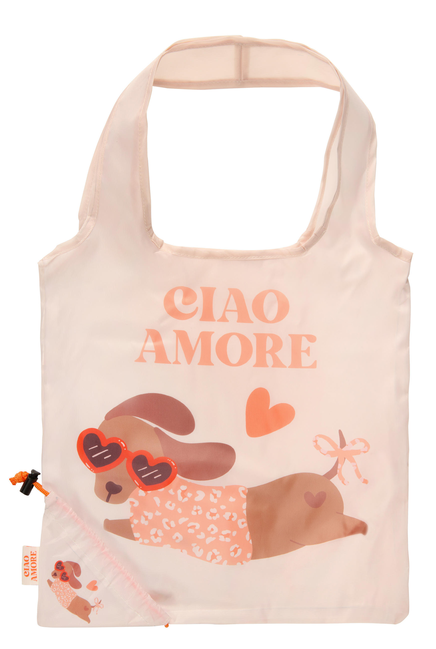 SHOPPER - Aprikose/Weiß, Trend, Kunststoff (38/38/0.5cm)