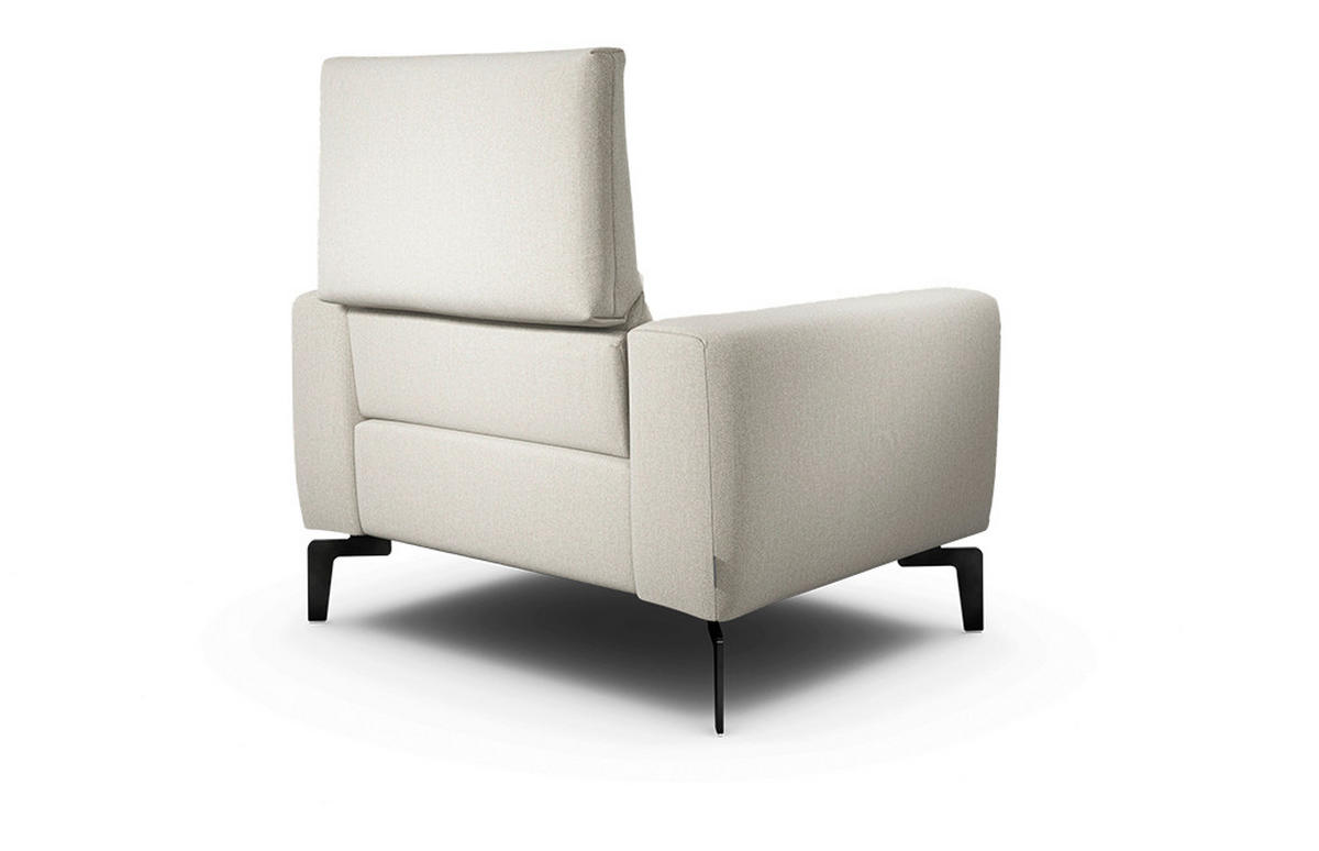 SESSEL in Chenille Naturfarben  - Schwarz/Naturfarben, Design, Textil/Metall (110/85/86-94cm) - SENSOO