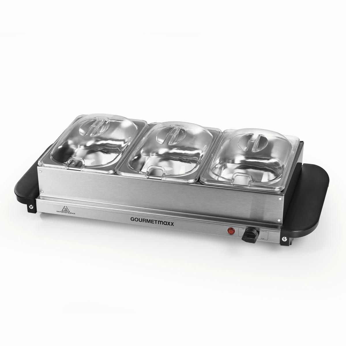 CHAFING-DISH Metall, Kunststoff  - Silberfarben/Schwarz, Basics, Kunststoff/Metall (54,6/14,7/27,8cm) - GOURMETMAXX