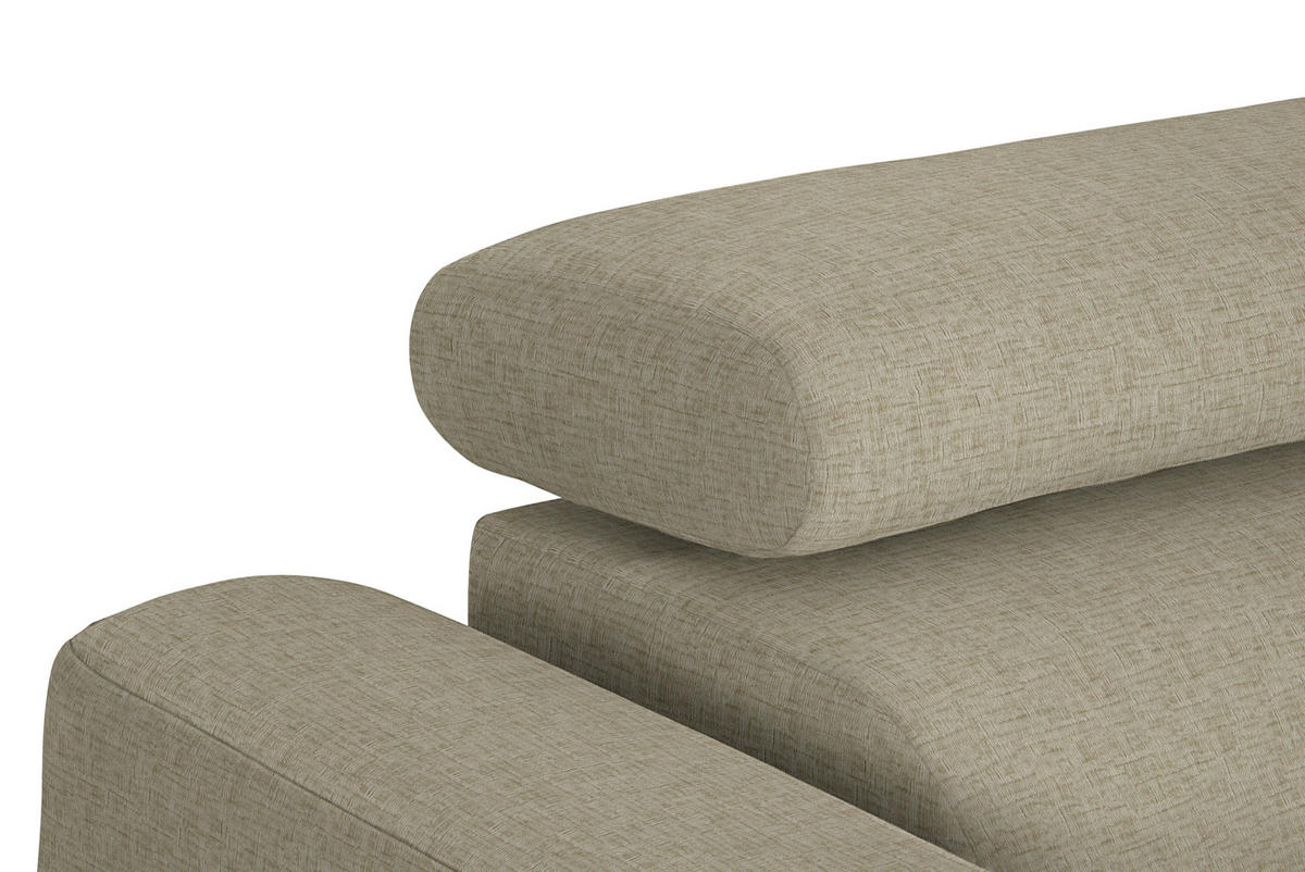 ECKSOFA in Chenille Beige  280/205 cm  - Beige/Schwarz, Design, Textil/Metall (280/205cm) - Xora