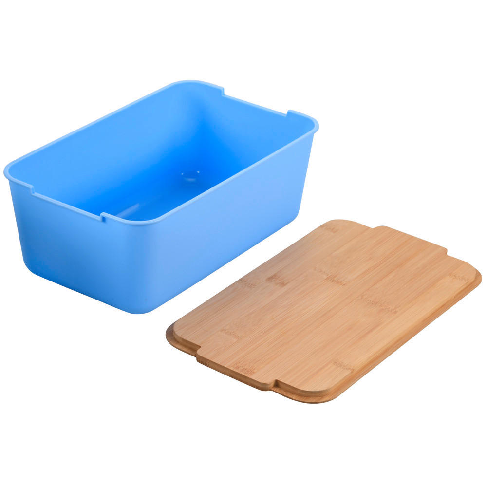 BROTBOX - Naturfarben/Hellblau, Basics, Naturmaterialien/Kunststoff (30.5/18.5/12cm) - Kesper