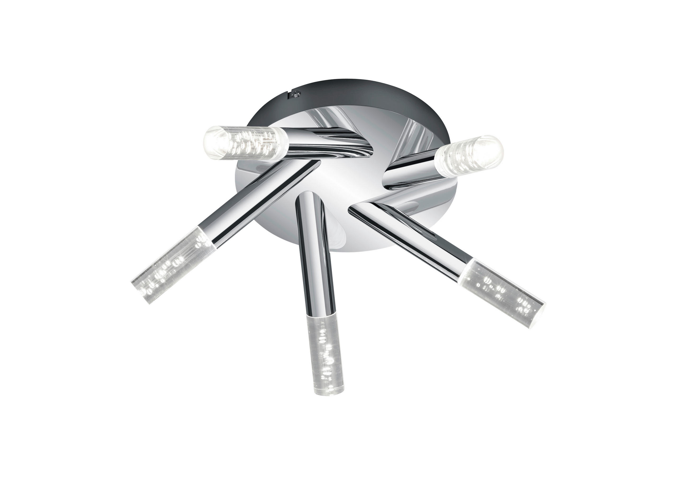BADEZIMMER-DECKENLEUCHTE Bolsa 41,5/16,5 cm   - Klar/Chromfarben, Design, Kunststoff/Metall (41,5/16,5cm) - Trio Leuchten
