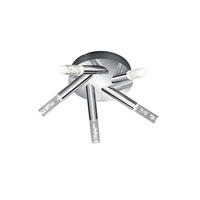 BADEZIMMER-DECKENLEUCHTE Bolsa 41,5/16,5 cm   - Klar/Chromfarben, Design, Kunststoff/Metall (41,5/16,5cm) - Trio Leuchten