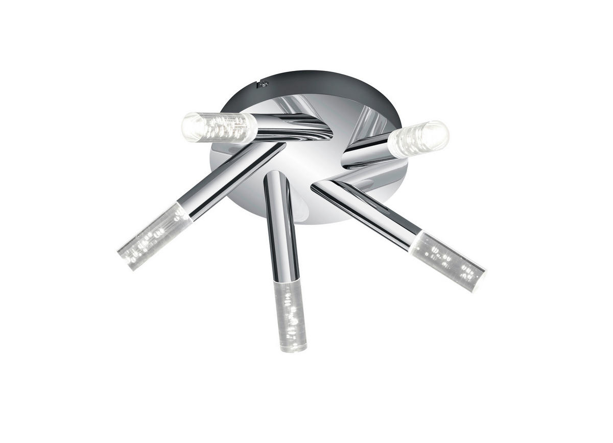 BADEZIMMER-DECKENLEUCHTE Bolsa 41,5/16,5 cm   - Klar/Chromfarben, Design, Kunststoff/Metall (41,5/16,5cm) - Trio Leuchten