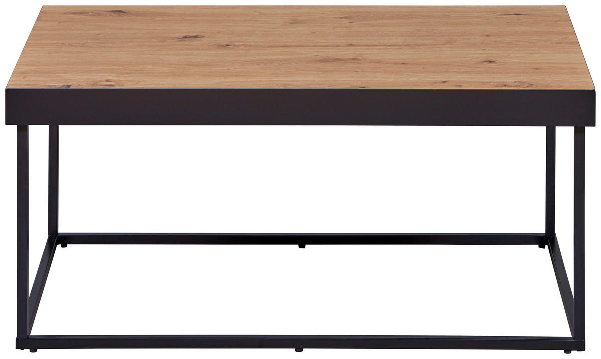 COUCHTISCH 90/55/40 cm rechteckig Eiche Artisan, Schwarz  - Schwarz/Eiche Artisan, Design, Holzwerkstoff/Metall (90/55/40cm) - Livetastic